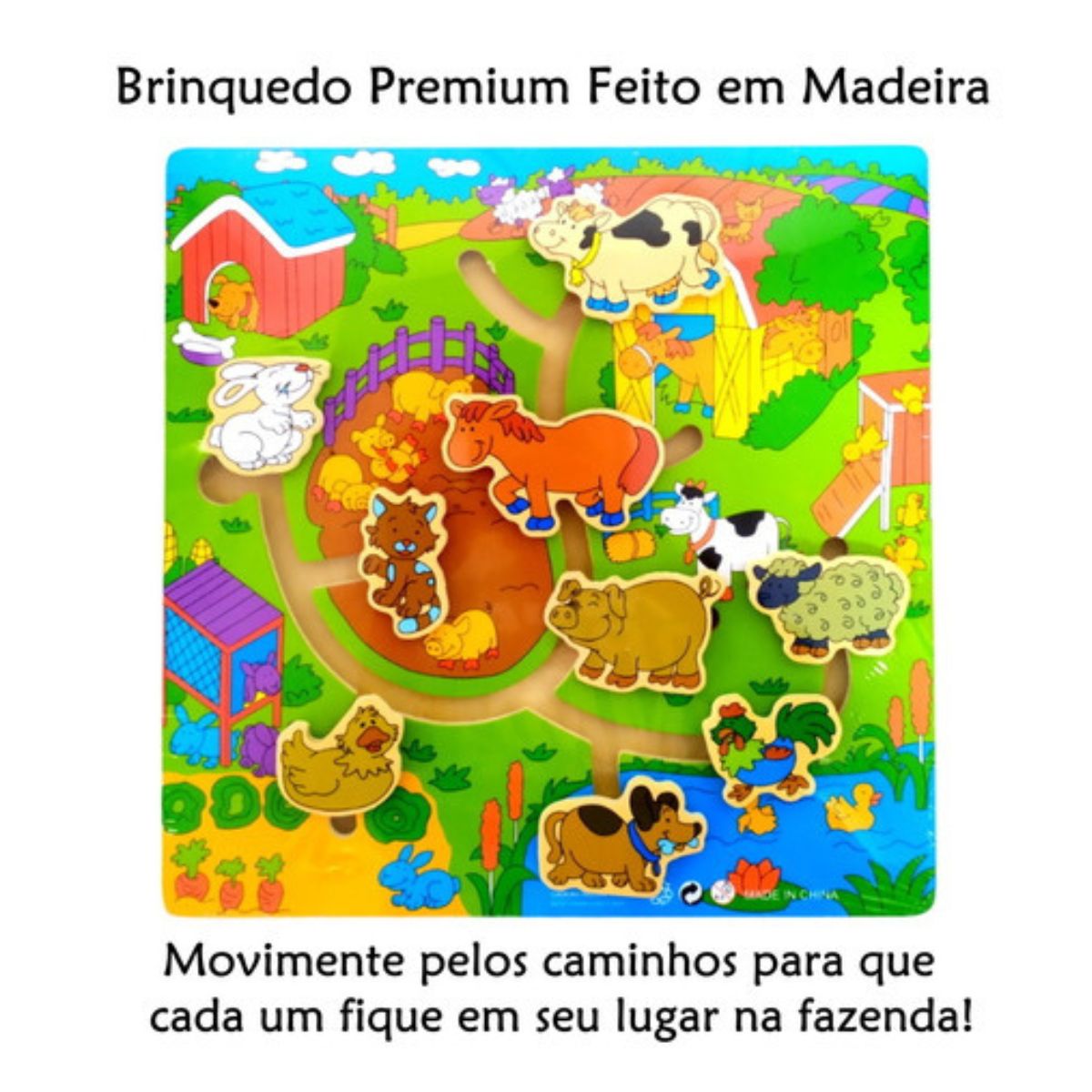 Kit Aprenda Brincando Animais Da Fazenda - DM Toys + Chicken Movida Á Corda - Ark Toys Kit Aprenda Brincando Animais Da Fazenda - DM Toys + Chicken Movida Á Corda - Ark Toys